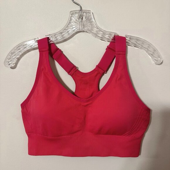 Evercute Adjustable Racerback Sports Bra in Hot Pink - Size Large | Wide Straps - Picture 2 of 5